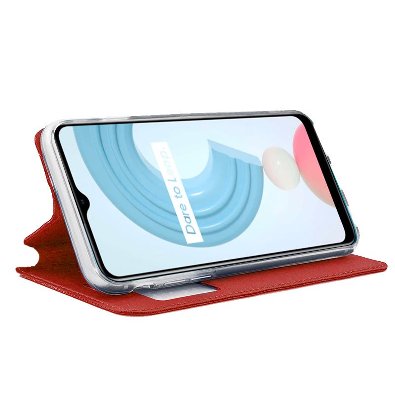 Funda COOL Flip Cover para Realme C21 Liso Rojo - Imagen 2