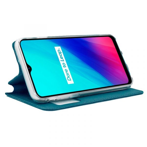 Funda COOL Flip Cover para Realme C3 / Realme 6i Liso Celeste - Imagen 2