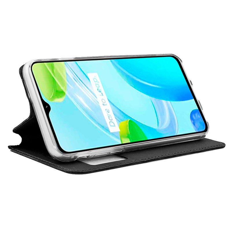 Funda COOL Flip Cover para Realme C30 / Narzo 50i Prime Liso Negro - Imagen 2