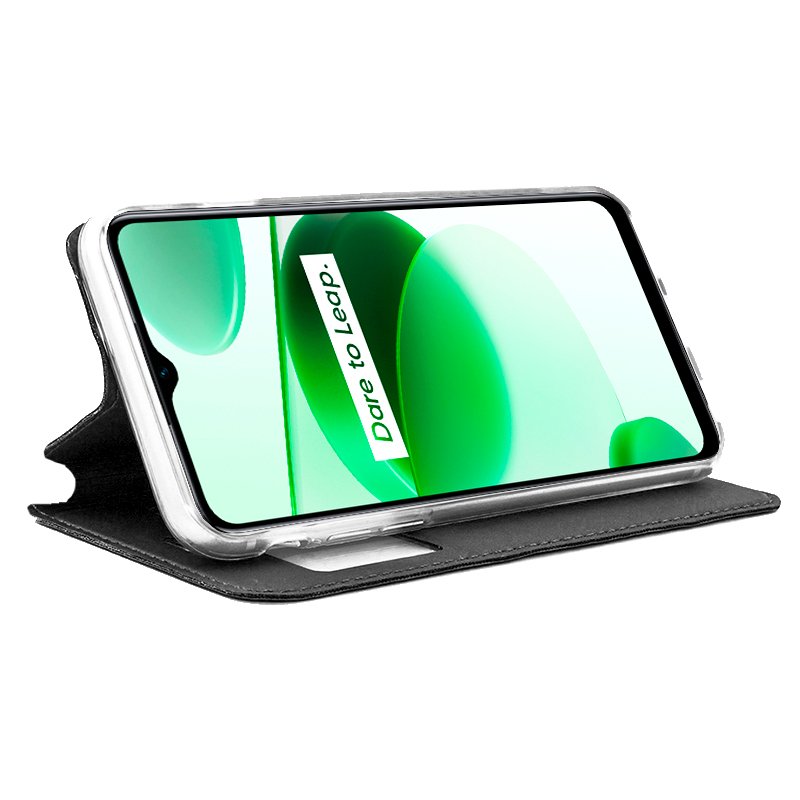 Funda COOL Flip Cover para Realme C35 / Narzo 50A Prime Liso Negro - Imagen 2