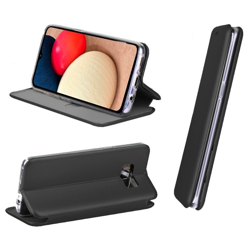 Funda COOL Flip Cover para Samsung A025 Galaxy A02s Elegance Negro - Imagen 2