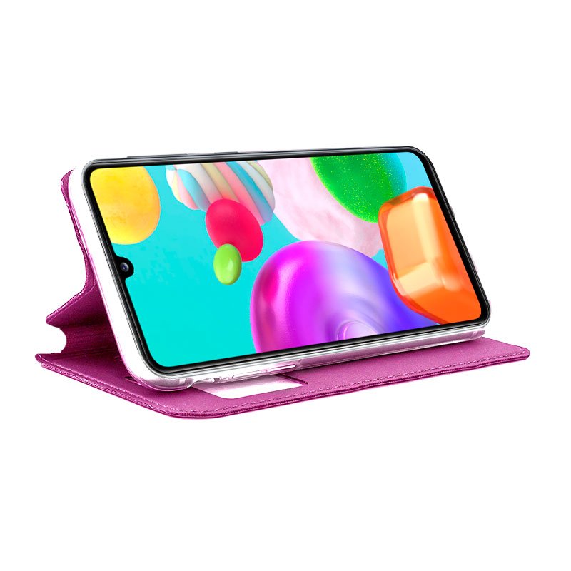 Funda COOL Flip Cover para Samsung A415 Galaxy A41 Liso Rosa - Imagen 2
