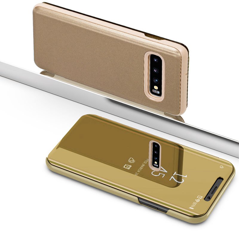 Funda COOL Flip Cover para Samsung G973 Galaxy S10 Clear View Dorado - Imagen 3