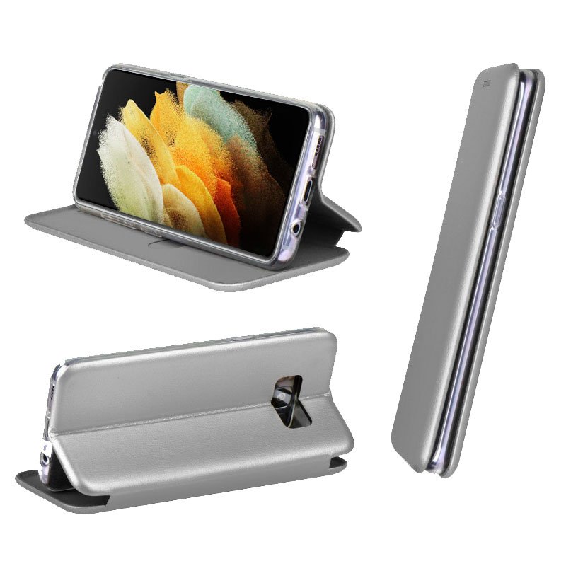 Funda COOL Flip Cover para Samsung G998 Galaxy S21 Ultra Elegance Plata - Imagen 2
