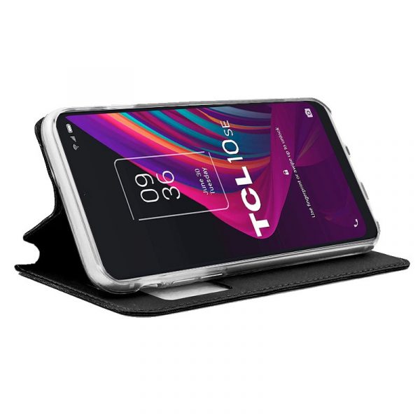 Funda COOL Flip Cover para TCL 10 SE Liso Negro - Imagen 2