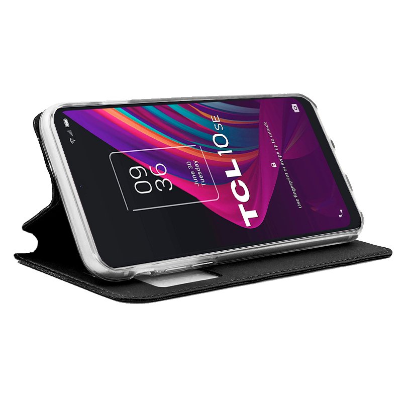 Funda COOL Flip Cover para TCL 10 SE Liso Negro - Imagen 2
