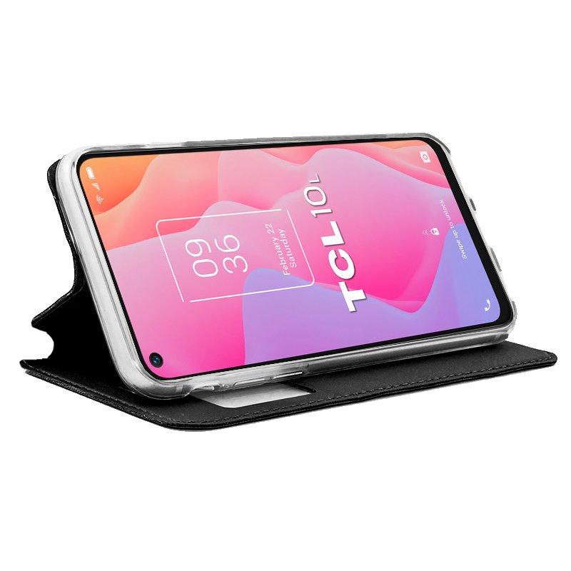 Funda COOL Flip Cover para TCL 10L Liso Negro - Imagen 2