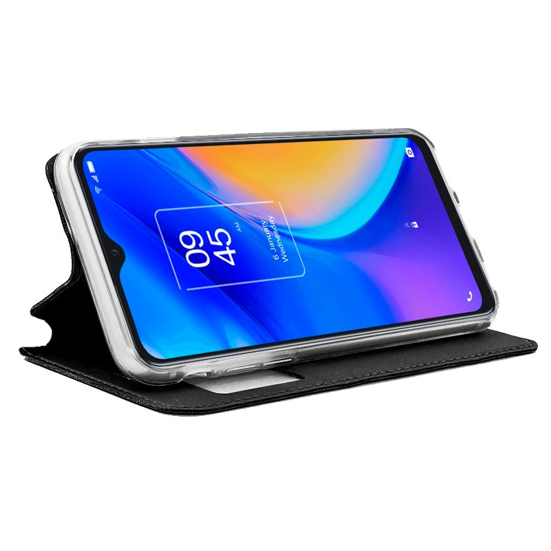 Funda COOL Flip Cover para TCL 20 SE Liso Negro - Imagen 2