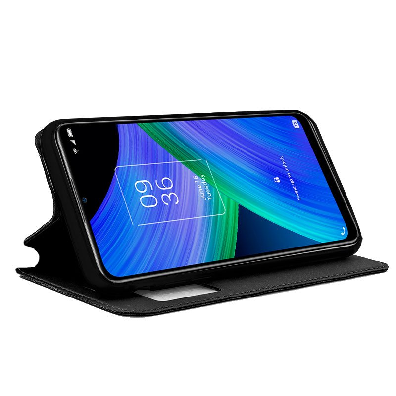 Funda COOL Flip Cover para TCL 20R 5G Liso Negro - Imagen 2