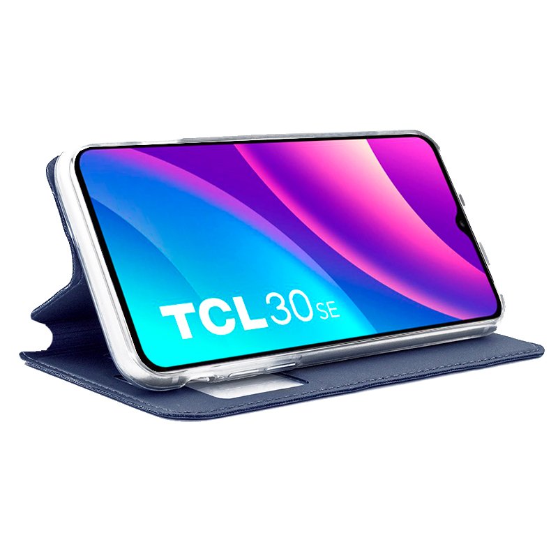 Funda COOL Flip Cover para TCL 30 SE / 30E / 305 / 306 Liso Azul - Imagen 2