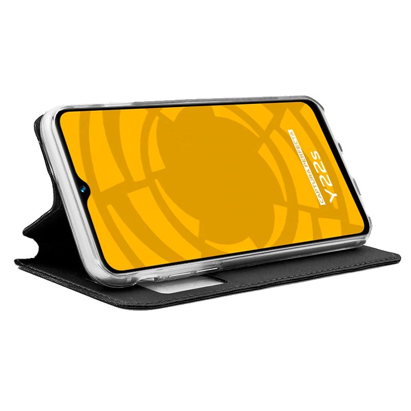 Funda COOL Flip Cover para Vivo Y22s / Y35 Liso Negro - Imagen 2