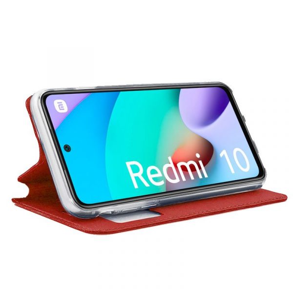 Funda COOL Flip Cover para Xiaomi Redmi 10 / Redmi 10 2022 Liso Rojo - Imagen 2