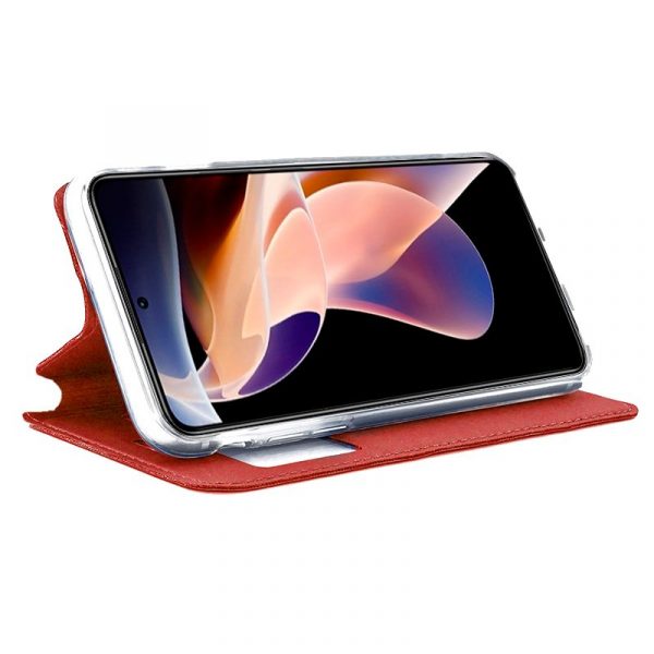 Funda COOL Flip Cover para Xiaomi Redmi Note 11 Pro / Note 11 Pro 5G / Note 12 Pro 4G Liso Rojo - Imagen 2