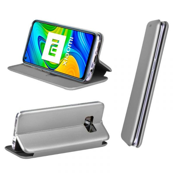 Funda COOL Flip Cover para Xiaomi Redmi Note 9 Elegance Plata - Imagen 2
