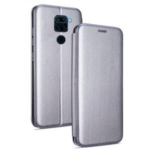 Funda COOL Flip Cover para Xiaomi Redmi Note 9 Elegance Plata