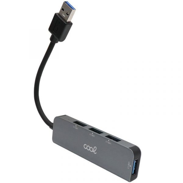 Hub USB Universal COOL 4 Puertos USB (2.0 / 3.0) Aluminio Gris - Imagen 3