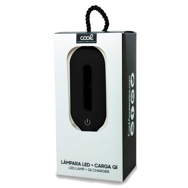 Lámpara LED + Base Carga Inalámbrica Qi COOL Negro - Imagen 3