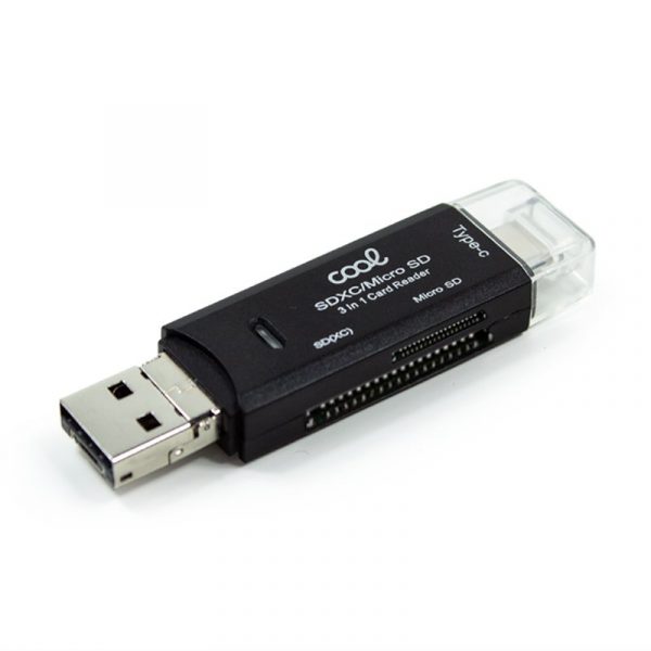 Lector Tarjetas Memoria Universal COOL 3 en 1 (Tipo-C / Micro-USB / USB) - Imagen 2