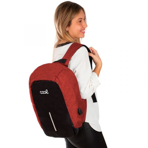 Mochila Ordenador Portátil 15-16 Pulg COOL Memphis Negro-Rojo - Imagen 2