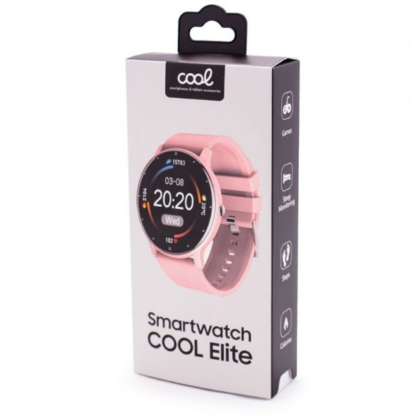 Smartwatch COOL Elite Silicona Rosa (Salud, Deporte, Sueño, IP67, Juegos) - Imagen 2