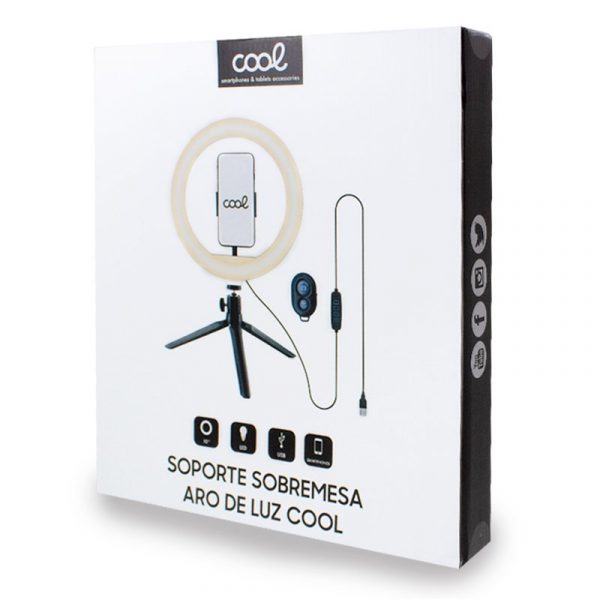 Soporte Sobremesa (50 cm) Aro de Luz LED COOL + Mando Bluetooth - Imagen 2