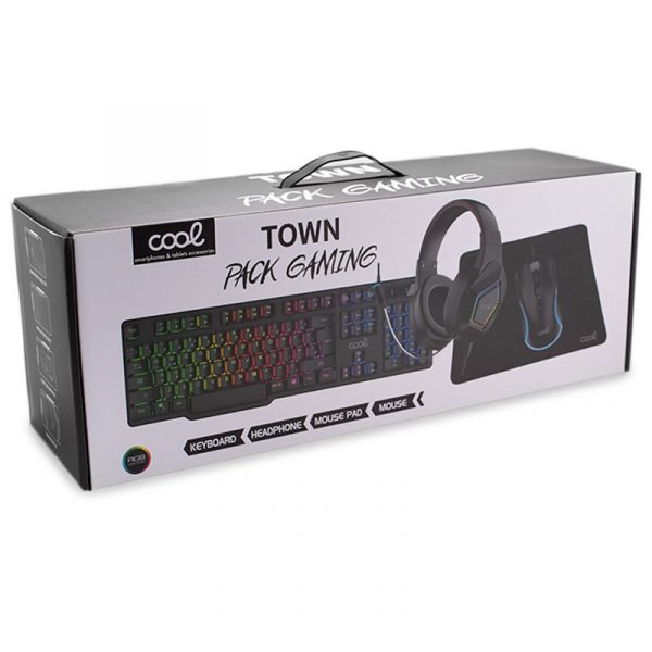 Teclado Pack Gaming USB Español + Auriculares + Ratón + Alfombrilla COOL Town - Imagen 2